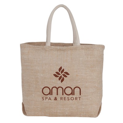 Herringbone Jute Tote