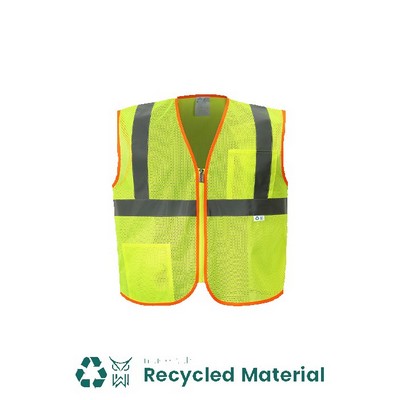 High Visibility Economy Vest, Class 2, Lime, Recycled Material