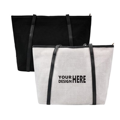 Stylish Shoulder Tote Bag w/Leather Handle