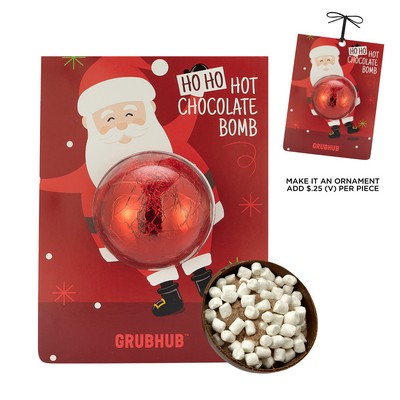 Holiday Mega Hot Chocolate Bomb Billboard Card - Santa with Red Foil