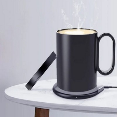 2-in-1 Drink Warmer and Wireless Charger with Mug