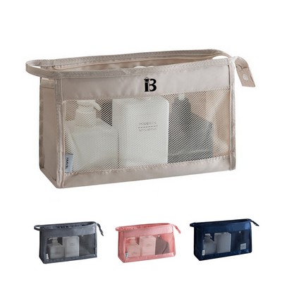 Mesh Cosmetic Zippered Makeup Bag