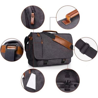 Water-resistant Canvas Laptop Messenger Bag