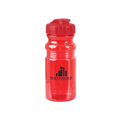 USA Made 20 oz Translucent Sport Water Bottle With Snap Cap