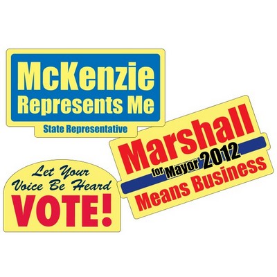 Custom Yellow Vinyl Die-Cut Decal w/Back Adhesive (506 to 600 Square Inch)