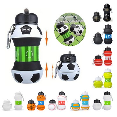 16.9 Oz. Collapsible Sports Ball Water Bottle