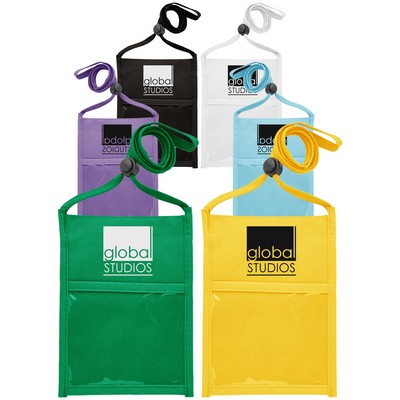 Premium Double Window Pouch Polyester Neck Wallet