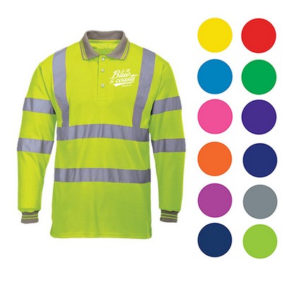 Reflective Long Sleeve Polo Shirt