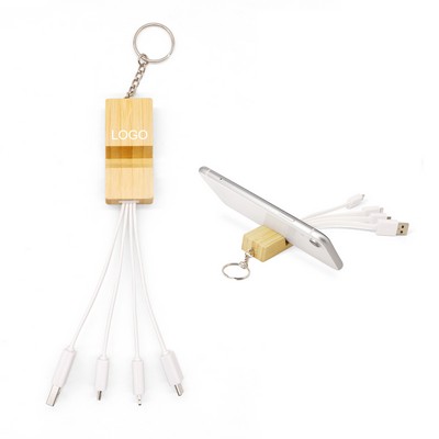 4-in-1 Wooden Charging Cable
