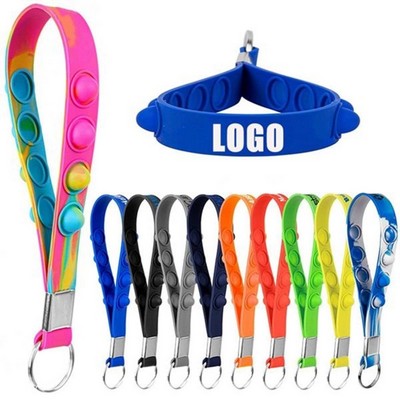 Push Pop Stress Reliever Wristband Keychains