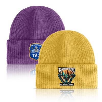 Embroidered Cuffed Knitted Beanie