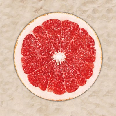 63 x 63" Custom Shape Towel Red Pomelo Shaped Soft Microfiber Beach Towels - Two Side Printing