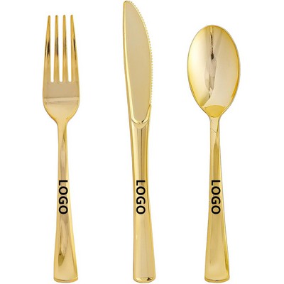 Gold Plastic Silverware Set