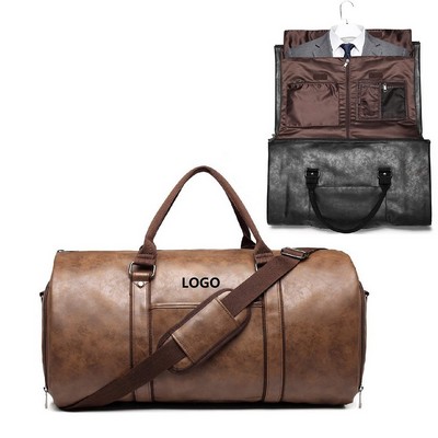Leather Garment Bag w/Porkets