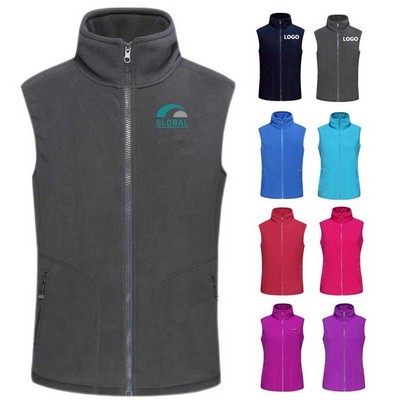 Thickened Double Polar Fleece Waistcoat W/ Zipper