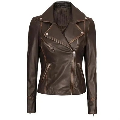 Leather Biker Jacket for Women's