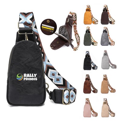PU Leather Crossbody Chest Bag Waist Pack