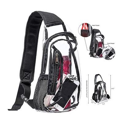 Clear PVC Stadium Approved Crossbody Backpack.