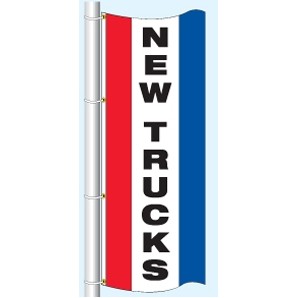 Single Faced Stock Message Free Flying Drape Flag (New Trucks)