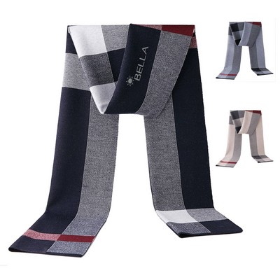 Wool Autumn and winter versatile striped scarf