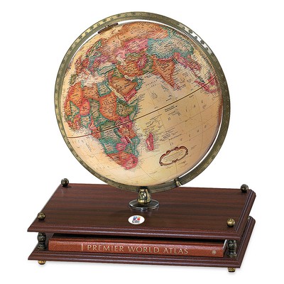 Premier Antique Ocean Desk GlobeW/ Color Medallion