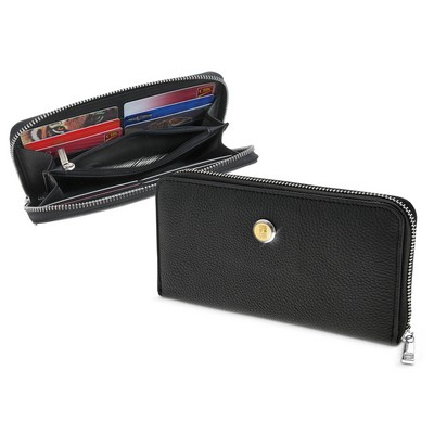Ladies' Leather Wallet W/ Gold Medallion