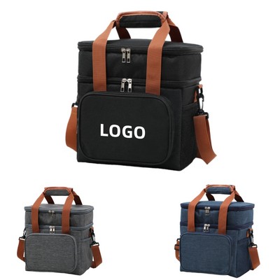 Large Insulated Double Deck Lunch Cooler Bag