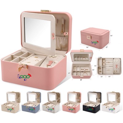 2 Layers PU Leather Jewelry Boxes