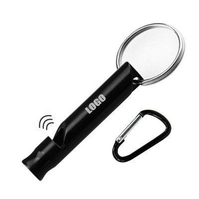 Compact Aluminum Alloy Whistle With Carabiner Attachment