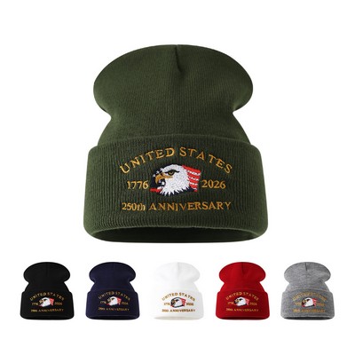 United States 250th Anniversary Embroidered Beanie Patriotic