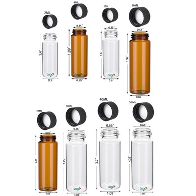 10 ML Amber Small Liquid Sample Glass Vials