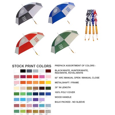 60" Arc, vented golf, assorted color prepack 8/1 out of stock