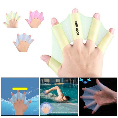 Silicone Webbed Finger Swimming Gloves.(S,M,L)