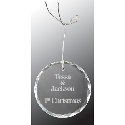 3" Crystal Round Faceted Ornament