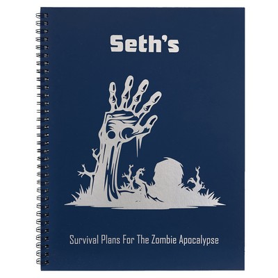 8.5" x 11" Blue LazerBurst Spiral Notebook