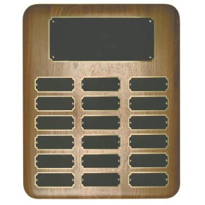 18 Plate Genuine Walnut Elliptical Edge Perpetual Plaque
