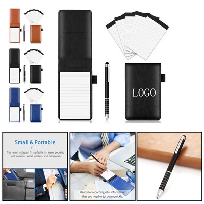 Portable MIni PU Leather Notebook with Pen