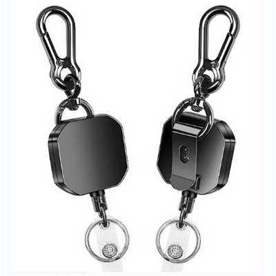 Retractable Keychain + Badge holder w/ Belt Clip