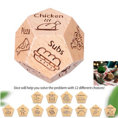 Eco Friendly Custom Etched 12-Sided Fun Learning Tool Wooden Dice