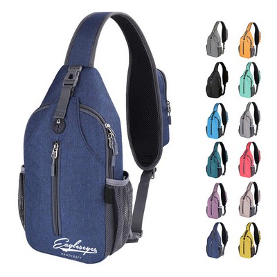 USB Charging Crossbody Sling Backpack