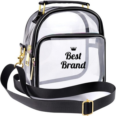 Transparent PVC Clear Messenger Bag with Zipper Closure