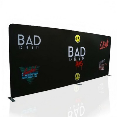 15 FT X 90" H straight frame single side fabric back wall display(Frame+Graphic)