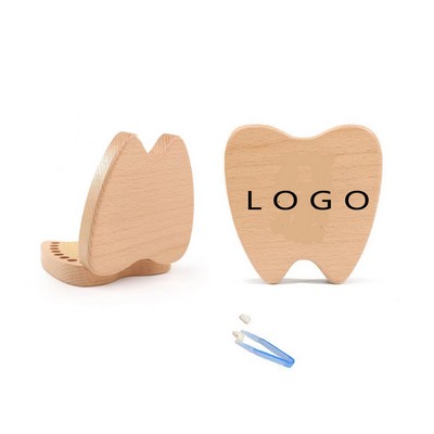 Baby Teeth Keepsake Wooden Tooth Shaped Box