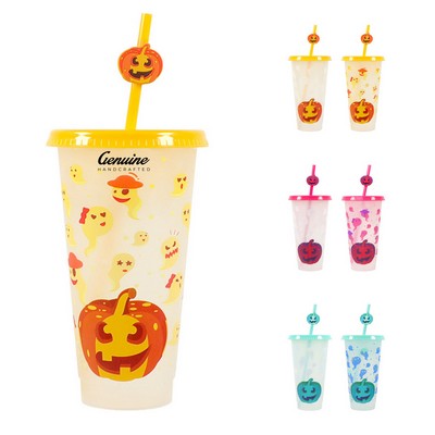 24oz Halloween Pumpkin Plastic Cup