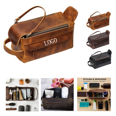 Retro Leather Toiletry Bag