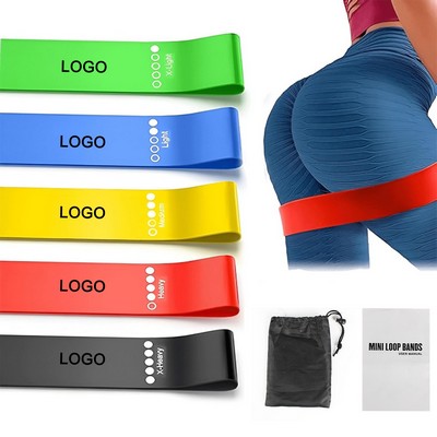 A 5-piece Set of Sports Yoga Latex Resistance Band Pilates Strength Training Band