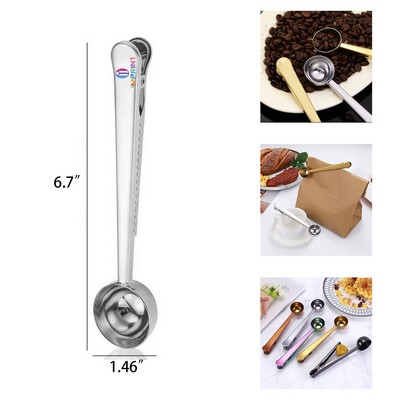 Stainless Steel Coffee Scoop With Sealing Clip