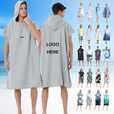 Microfiber Adult Beach Changing Bathrobe With Hood