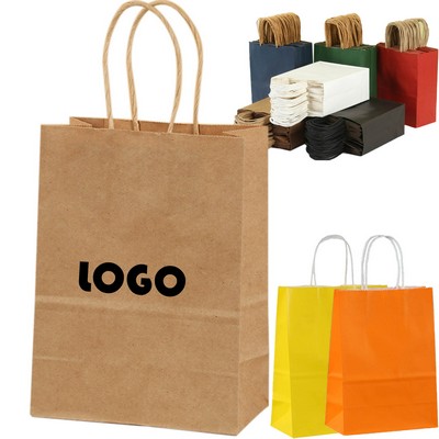 Customized Reusable Advertising Kraft Paper Bags With Handles