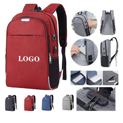 Anti-Theft Backpack with USB Charging Port